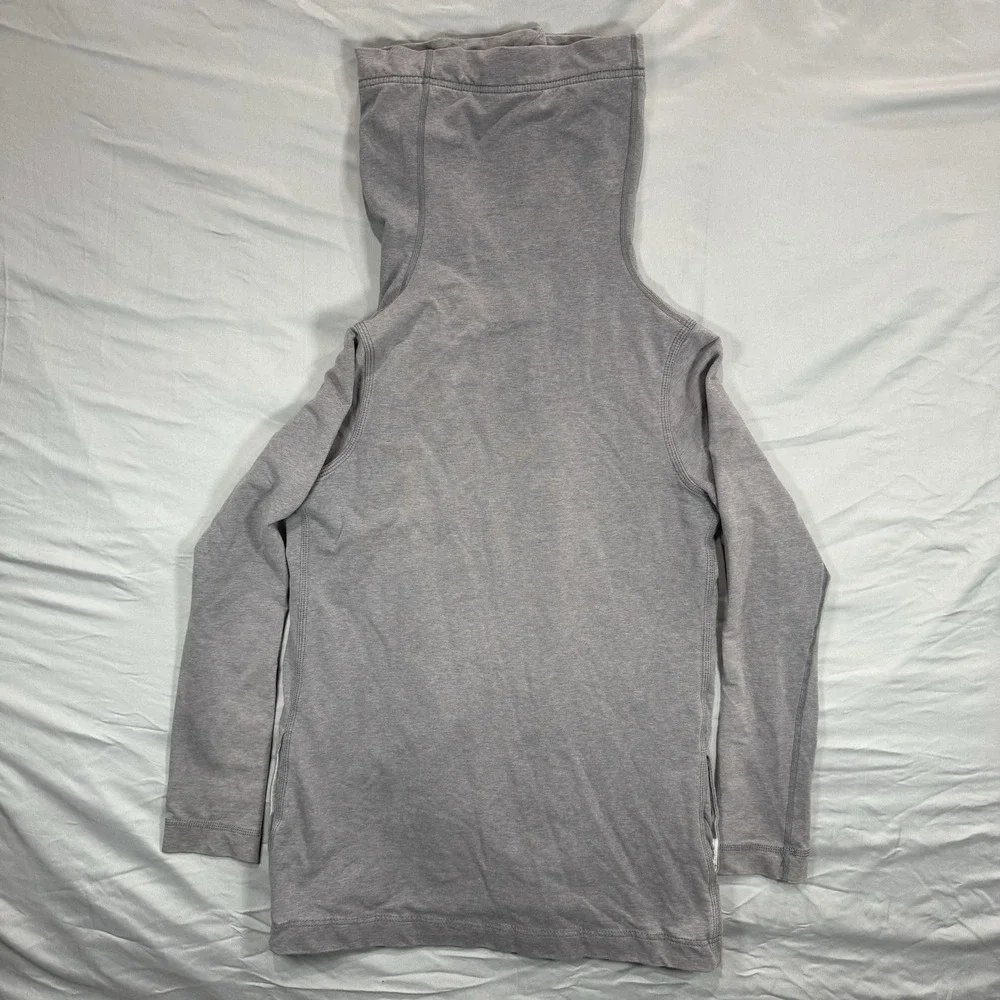 Lululemon Savasana Gray Watercolor Wrap Cardigan Funnel Jacket‎ Snap Button Sz 6